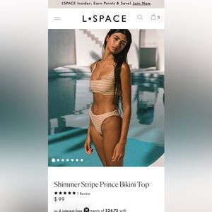 L SPACE RIVIERA BEACH SHIMMER STRIPE BIKINI